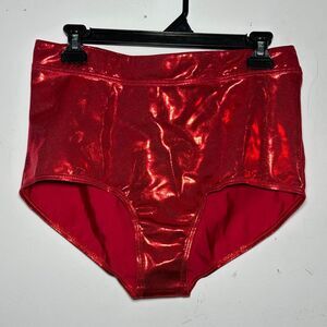 Balera Vibrant Red Metallic High Waisted Dance Briefs Rave Festival Bottoms AXL